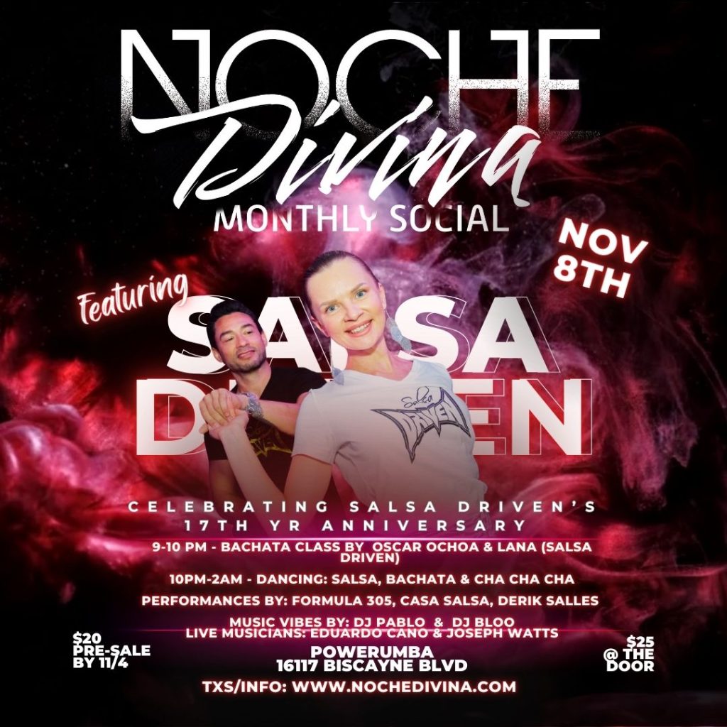 Noche Divina Salsa Bachata Dance Social Miami South Florida dancing