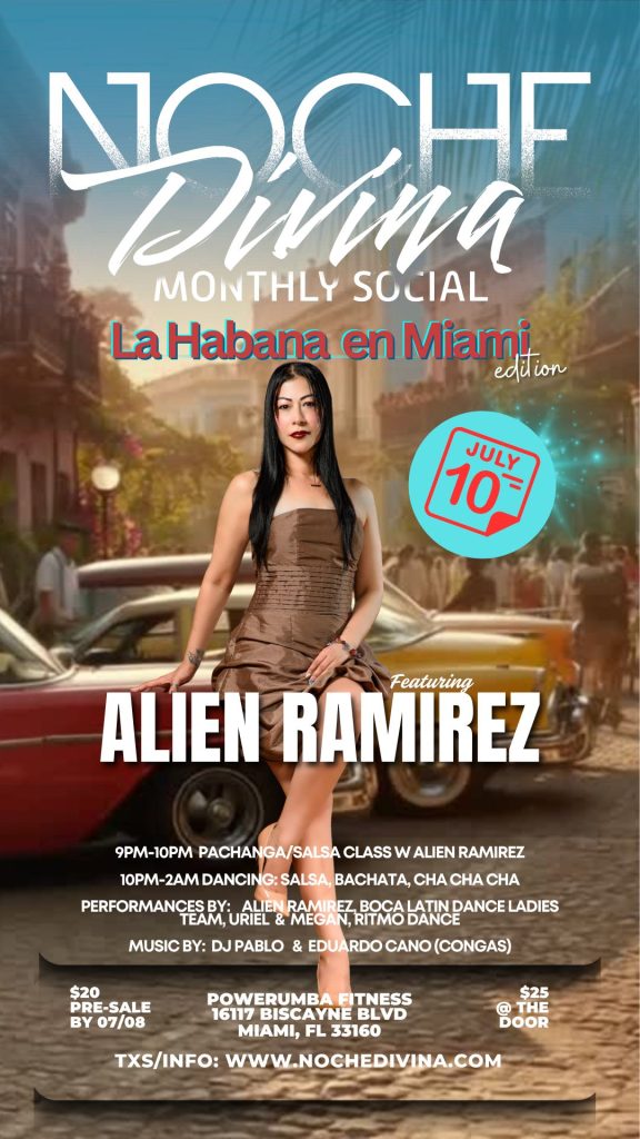 Noche Divina Salsa Bachata dance social Miami South Florida Broward Aventura Hollywood Hallandale Fort Lauderdale