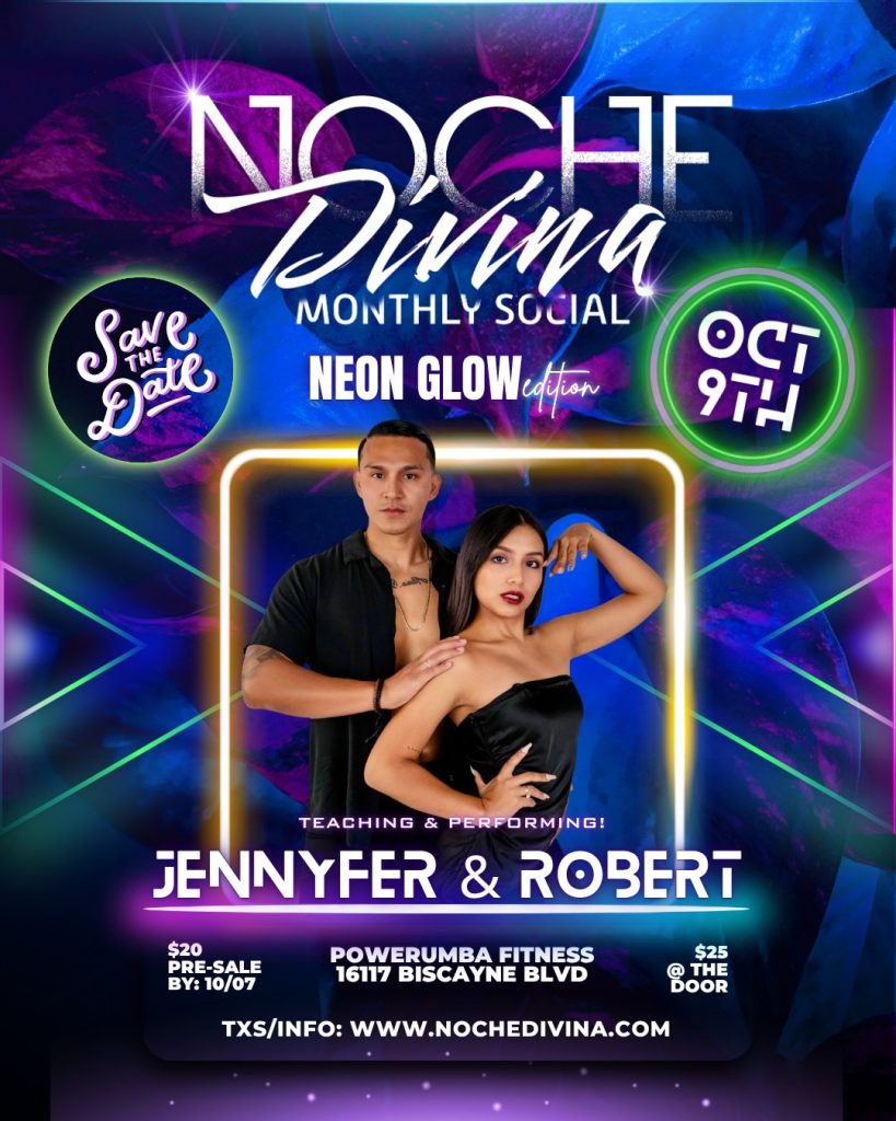 noche divina salsa bachata social monthly dancing music